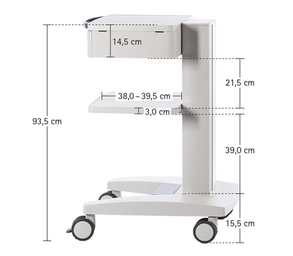 ergoline ergocar basic Gerätewagen – Maße