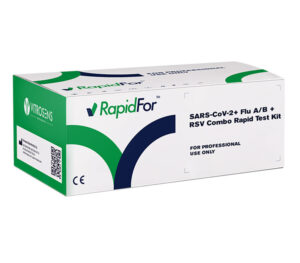 Vitrosens RapidFor SARS-CoV-2, Influenza A + B und RSV Combo Schnelltest (Packungsansicht)