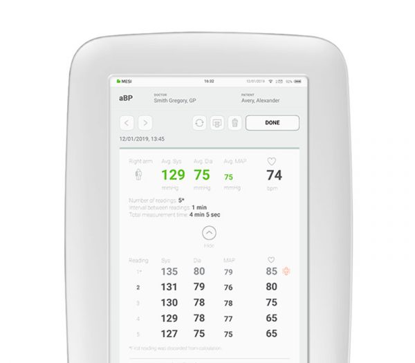 MESI mTABLET BP Erweiterbares Vollautomatik-Blutdruckmessgerät – aBP-App