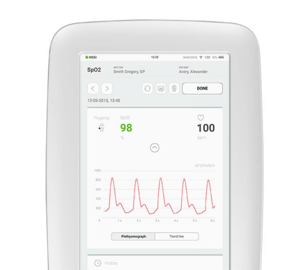 MESI mTABLET SPO2 Erweiterbares Hand-Pulsoximeter – SPO2-App