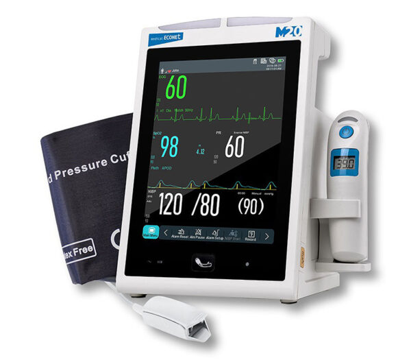 medical ECONET M20 Vitalparameter Monitor - Ausführung: NIBP, SpO2, EKG, Temp