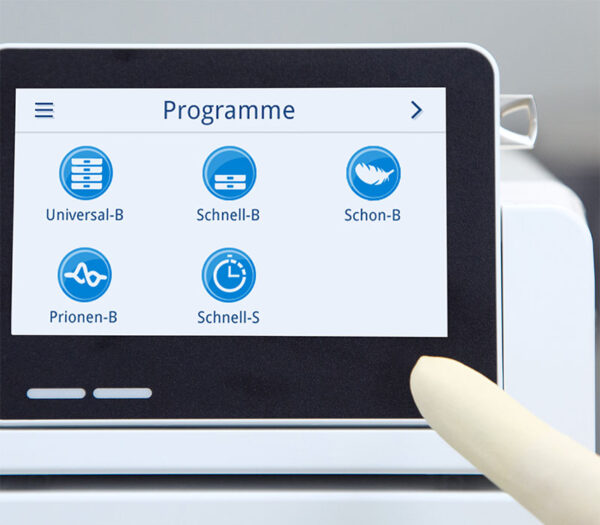 Melag Vacuclave 118 Pro-Line Autoklav – Smart-Touch-Display (Anwendungsbeispiel)