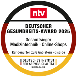 Deutschlands bester Onlineshop Auszeichnung „Deutscher Gesundheits-Award 2025“ von ntv und dem Deutschen Institut für Service-Qualität (DISQ)