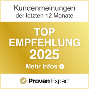 Auszeichnung „Top Empfehlung 2025“ von ProvenExpert